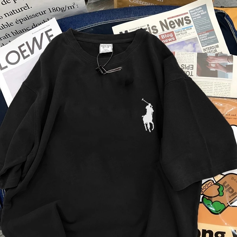 Baju Oversize Pria Baju Distro Kaos Kemeja Lengan Pendek Gaya Korea Yang Trendi / Pria Washed Hitam 