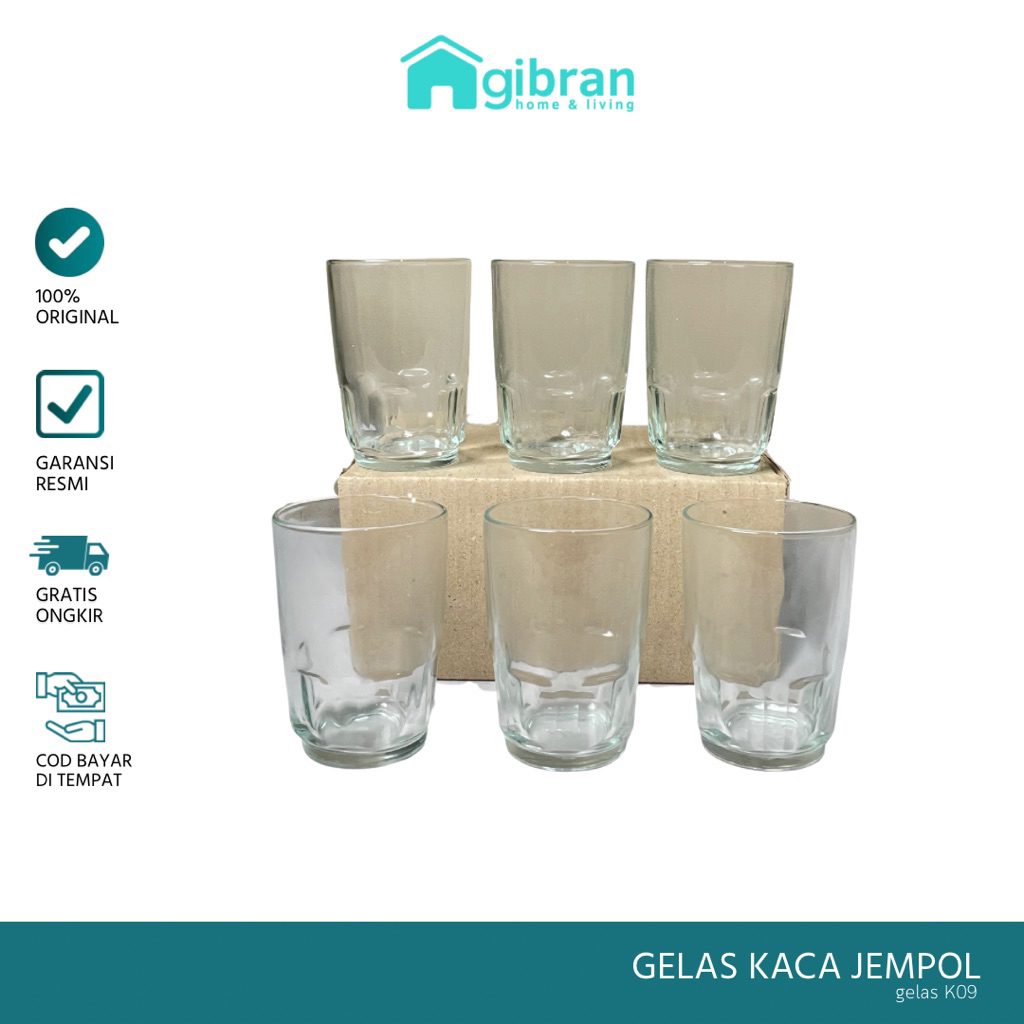 Gelas Kaca Jempol Gelas K09 Isi 6 Pcs
