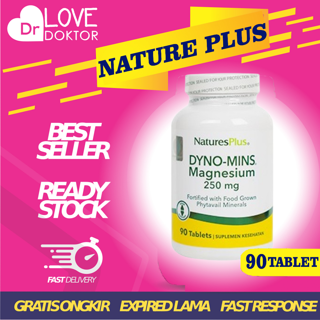NATURE'S NATURES NATURE PLUS DYNOMINS DYNO MINS MAGNESIUM 250MG CEGAH JANTUNG HIPERTENSI 90 TABLET