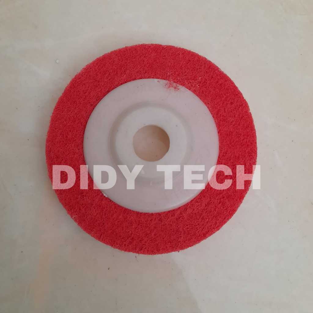 Spongi Merah atau Batu Poles Sponge Merah Non Woven 4"