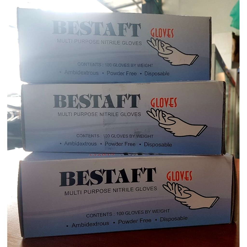 sarung tangan nitrile biru (L)