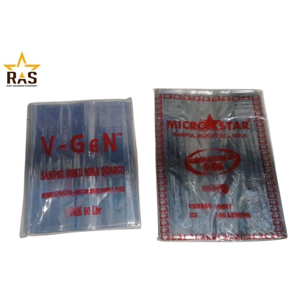 

( Grosir & Ecer ) Sampul Buku Plastik Mika PVC V-GEN Quarto & MicroStar Boxy