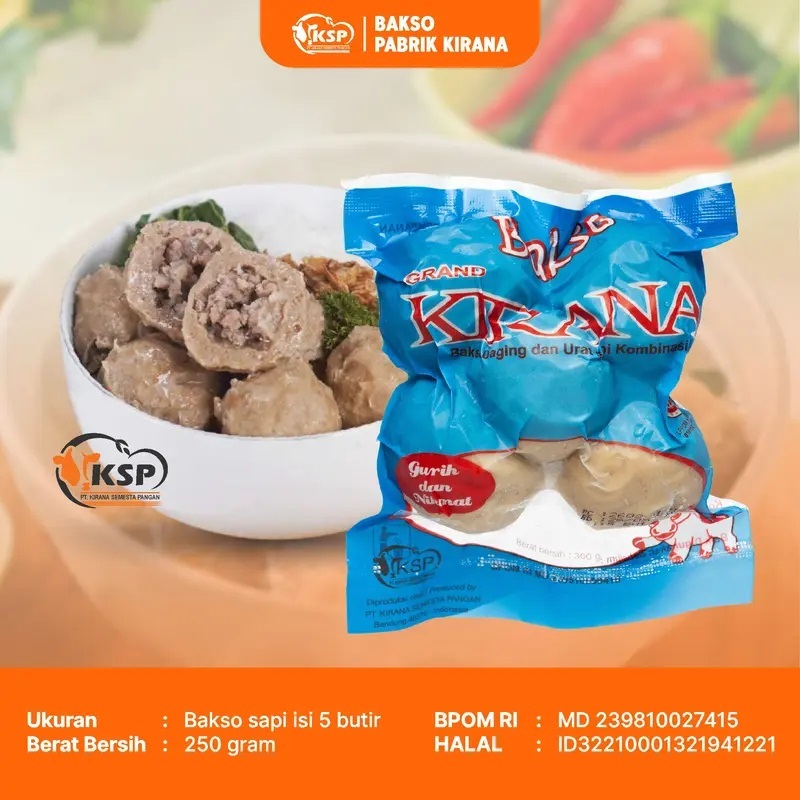 

Grand Kirana Kemasan Instant Baso Cincang isi 5 Butir / Bakso Isi Cincang
