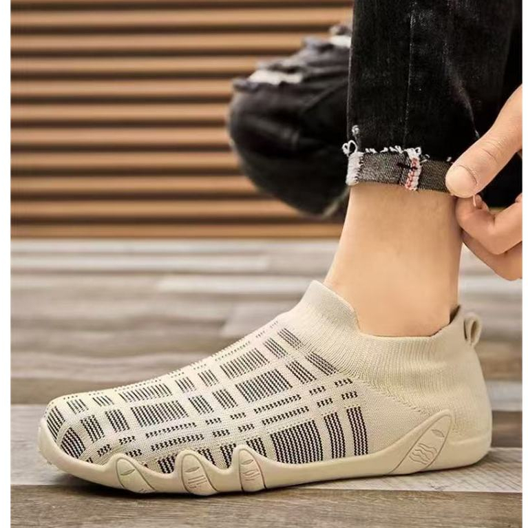 SEPATU PRIA IMPORT KASUAL RUNNING SHOES RAJUTAN SLIP ON LENTUR