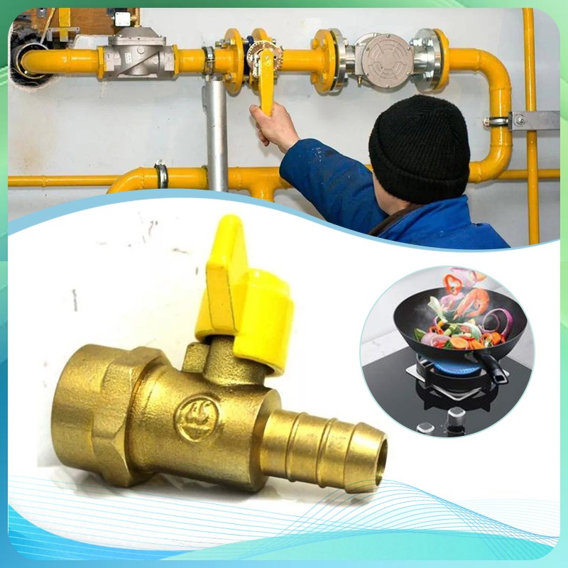 Kuningan Gas Katup Adaptor Penyambung Kran Gas 1/2 Inch Kran Buat Gas Stop Kran Valve Gas