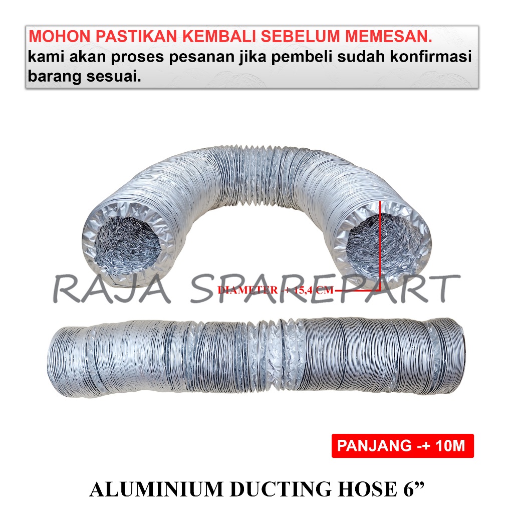 ADH6 DUCTING PIPA FLEXIBLE ALUMINIUM / ALUMINIUM DUCTING HOSE 6"