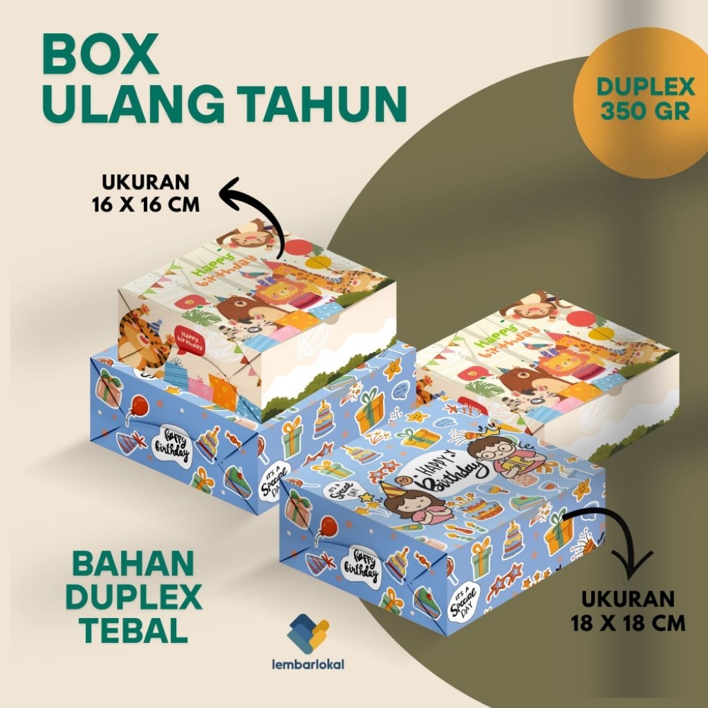 

Box Kotak Nasi Ulang Tahun | Dus Nasi (18x18) & (16 x 16) | Dus Nasi Hajatan | Dus Nasi Kotak Ulang Tahun Anak | Box Kotak Ulang Tahun Anak