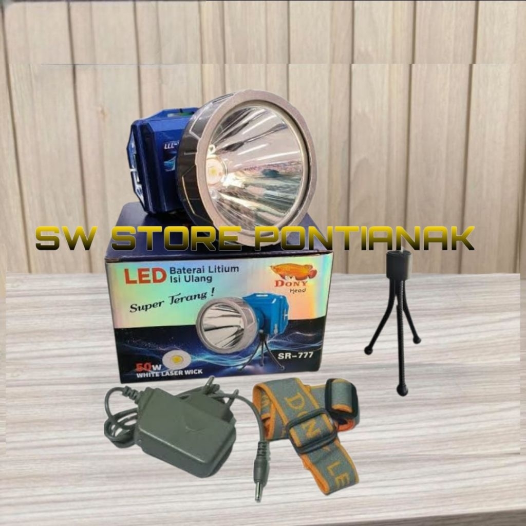 DONY SR-777 50 WATT SUPER TERANG / SENTER KEPALA DONY SR 777 SUPER TERANG / HEADLAMP RECHARGEABLE DO