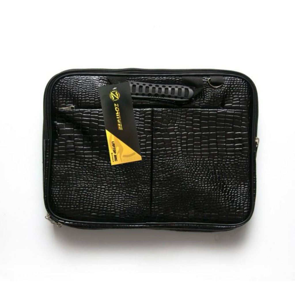 Tas Laptop 12 inch motif kulit, tebal dan 2 sisi