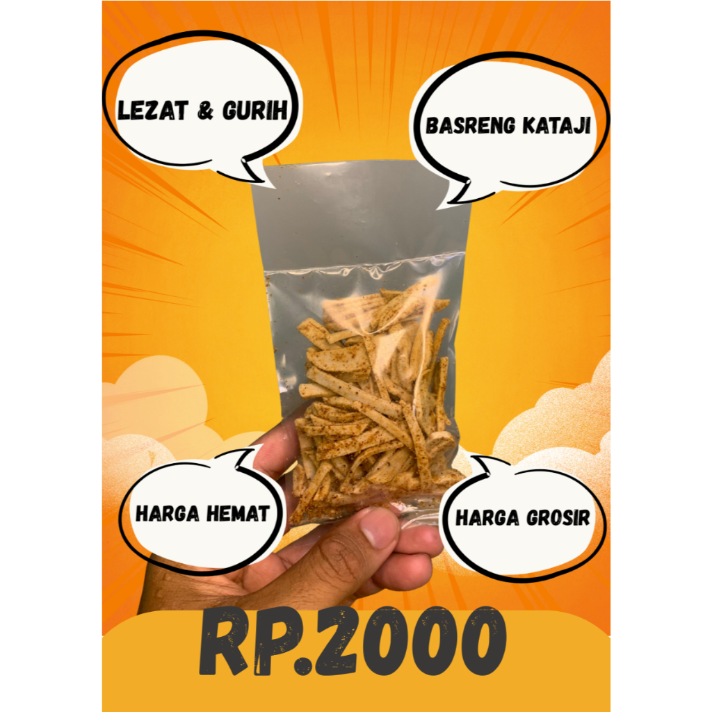 

Basreng 2000-an Pedas Gurih & Hemat Cocok untuk Reseller! 25 GRAM!! Berbahan dasar BASRENG KATAJI!!