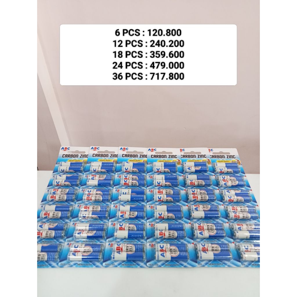 6renceng Baterai ABC Remote AAA 1.5V