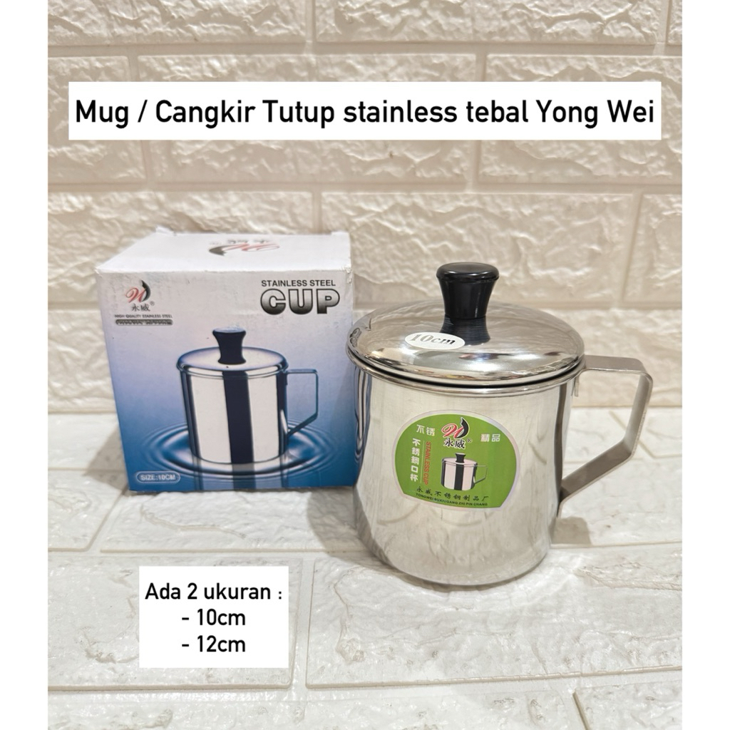 Cangkir stainless tebal mug tutup stainless tebal yongwei