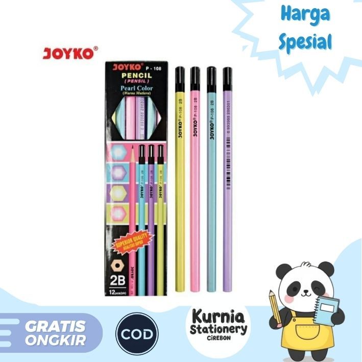 

Joyko Pensil 2B P-108 Pearl Color Warna Warni Pack