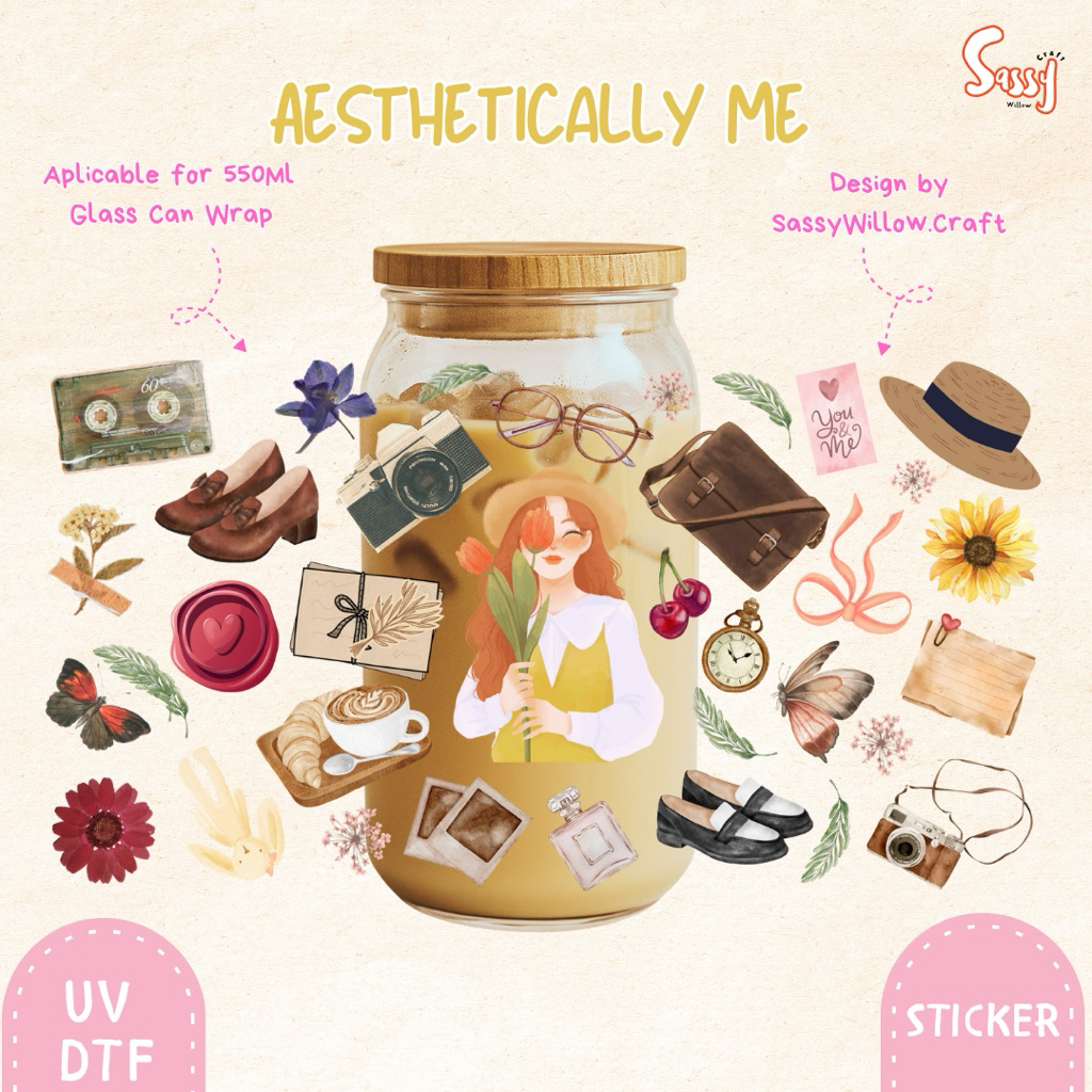

Sticker Tumbler Aesthetic UV DTF | Aesthectically Me | Sassy Willow