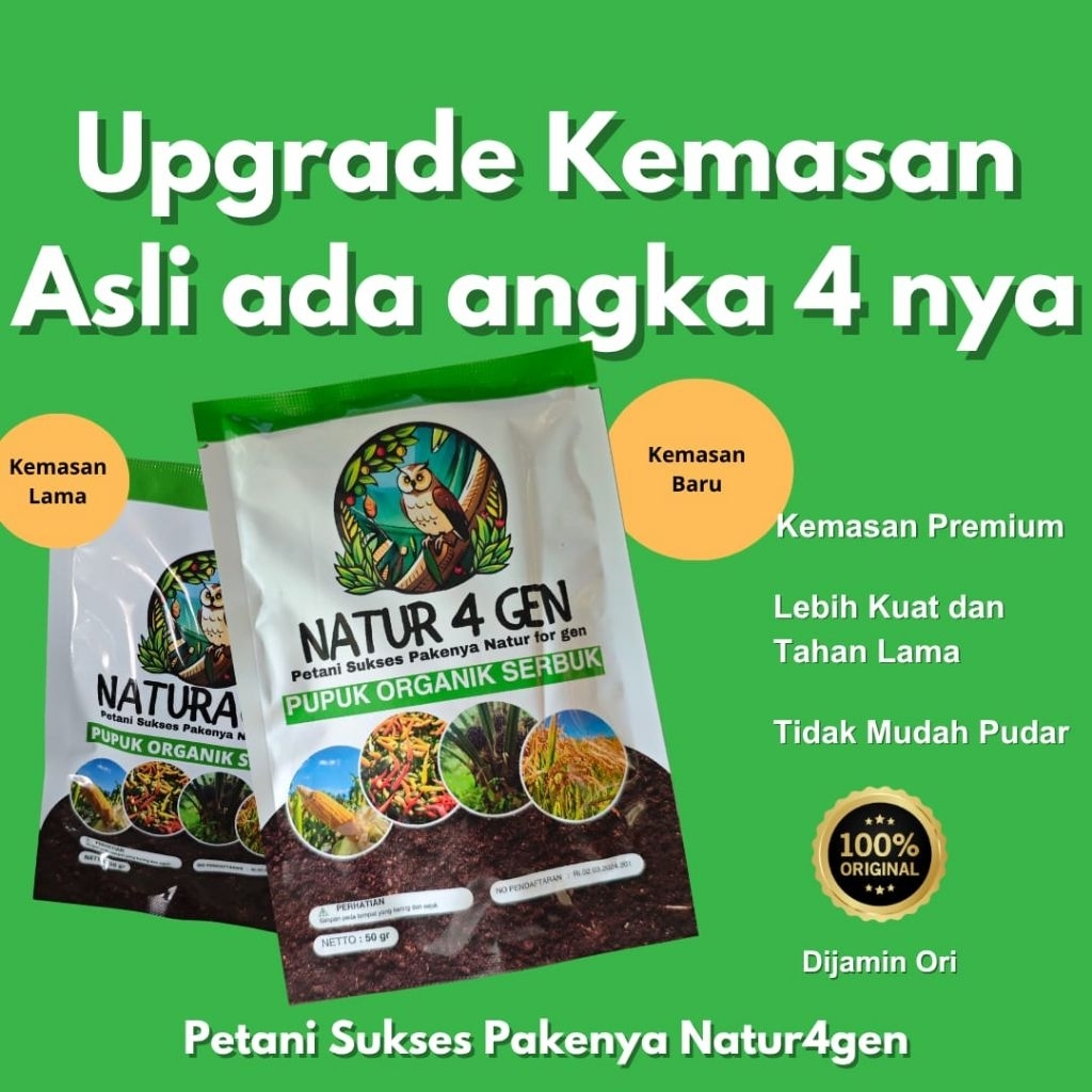 1 Pcs Pupuk Bio Organik NATUR4GEN ORI TERMURAH (BISA COD) pupuk Natur4gen padi pupuk Naturagen jagun