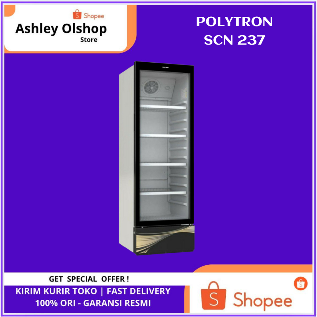 Kulkas Showcase Polytron SCN 237 4 Rak 285 Liter Showcase SCN237