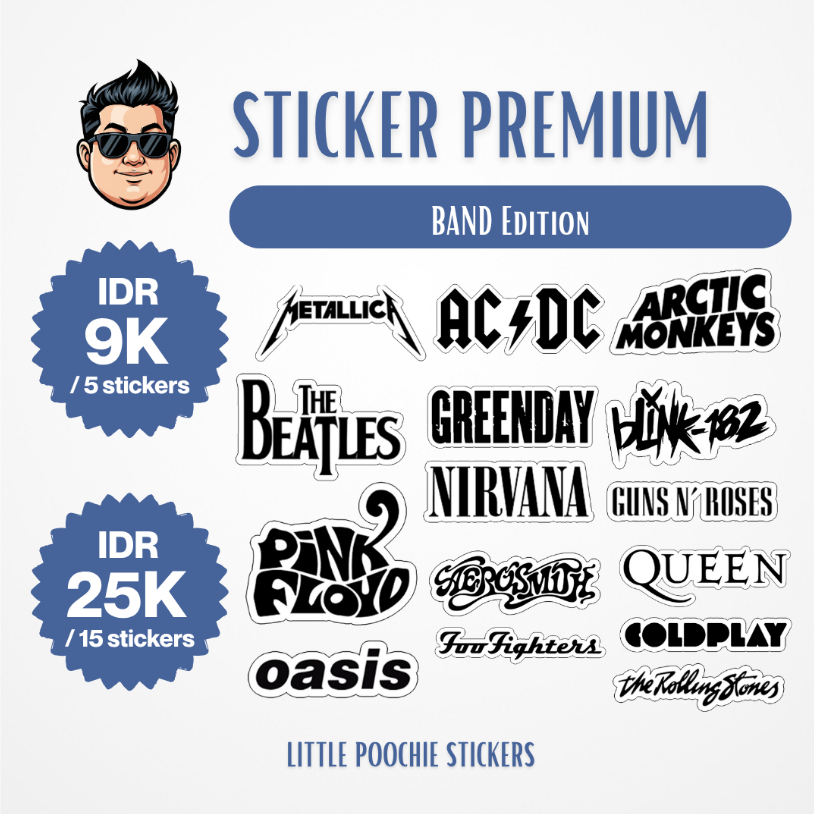 

[STIKER PREMIUM] Band/Music Edition - Little Poochie Stickers (Stiker HP Laptop Tumbler Helm Murah Berkualitas)