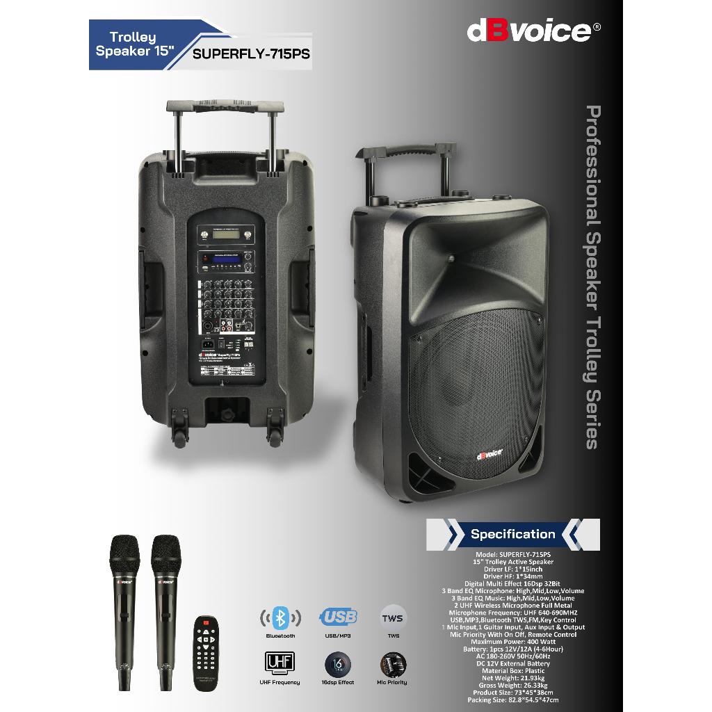 SUPERFLY-715PS SPEAKER PORTABLE AKTIF 15 INCH DBVOICE ORIGINAL / PORTABLE SPEAKER AKTIF 15 INCH