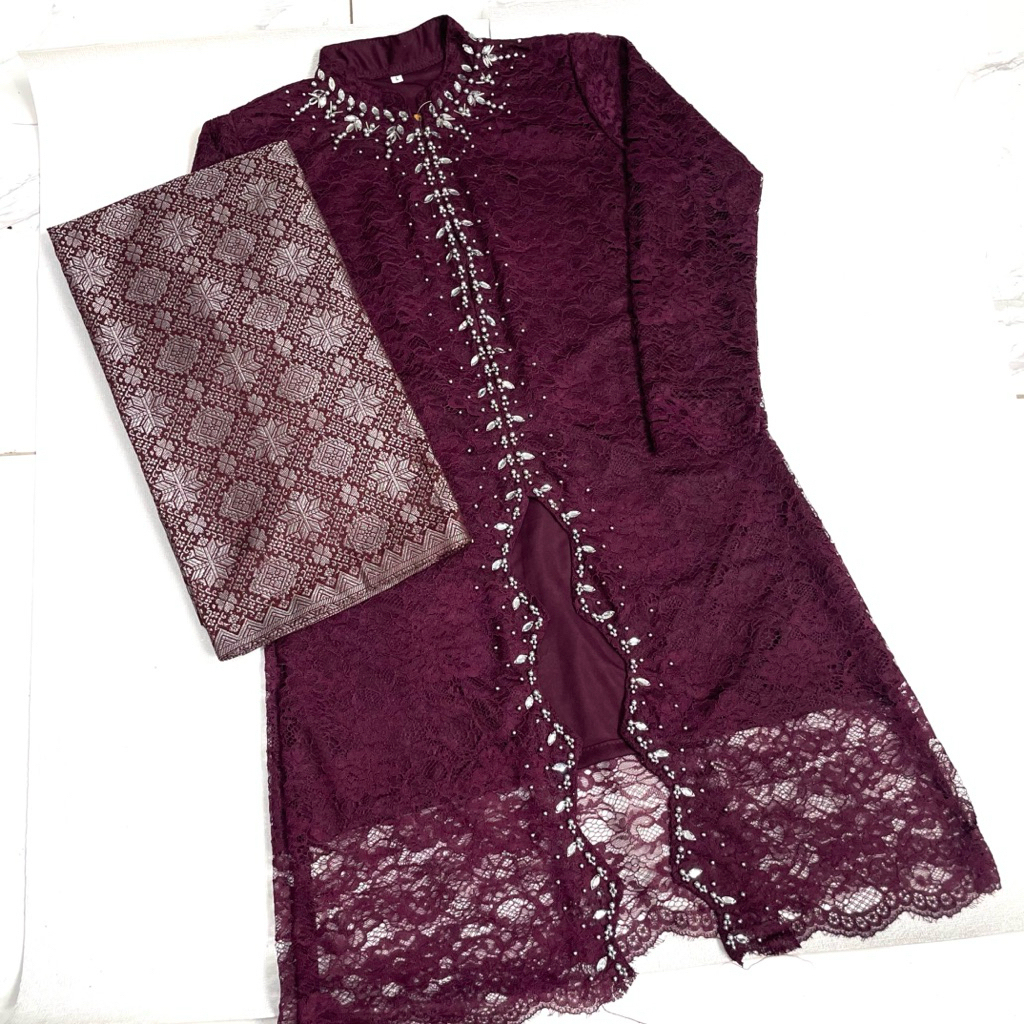 GH KEBAYA - SETELAN KEBAYA TUNIK BROKAT PAYET MEWAH BUSUI