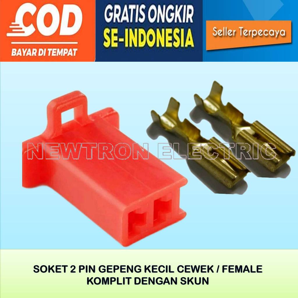 SOCKET KABEL MOTOR 2 PIN KECIL MERAH CEWE-SOCKET –SOCKET KABEL–2 PIN- SOCKET KABEL - SOCKET KABEL