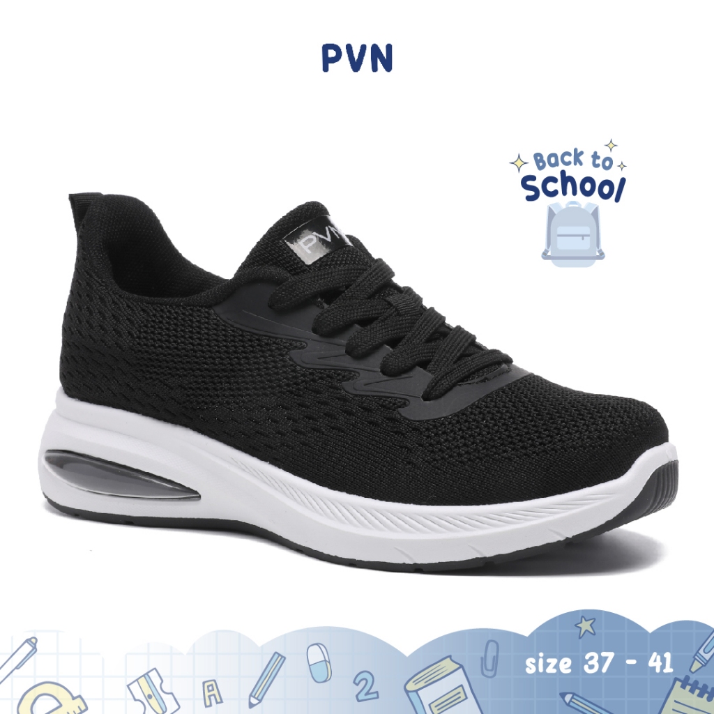 PVN Yeorin Sepatu Sekolah Hitam Sneakers Olahraga Wanita Sport Shoes Black 262