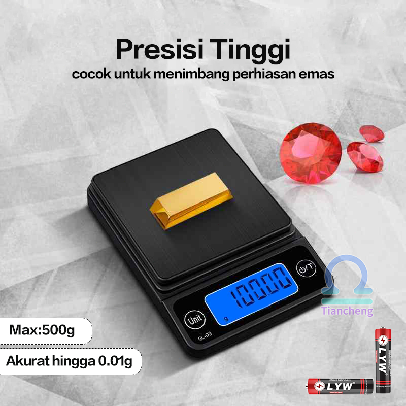 Timbangan Emas Pocket Digital 0.01g/500g Timbangan Digital Mini Perhiasan