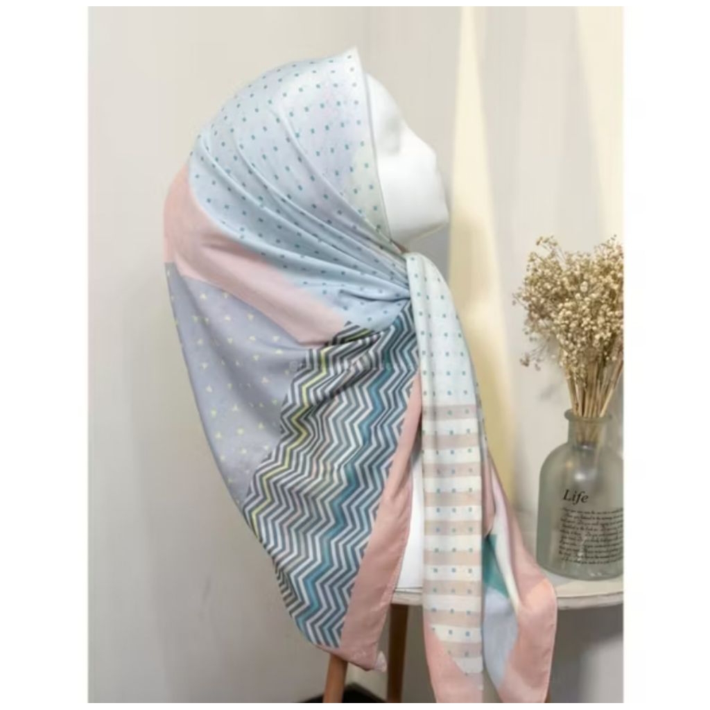 HIJAB DEENAY MOTIF PINK CLOUD