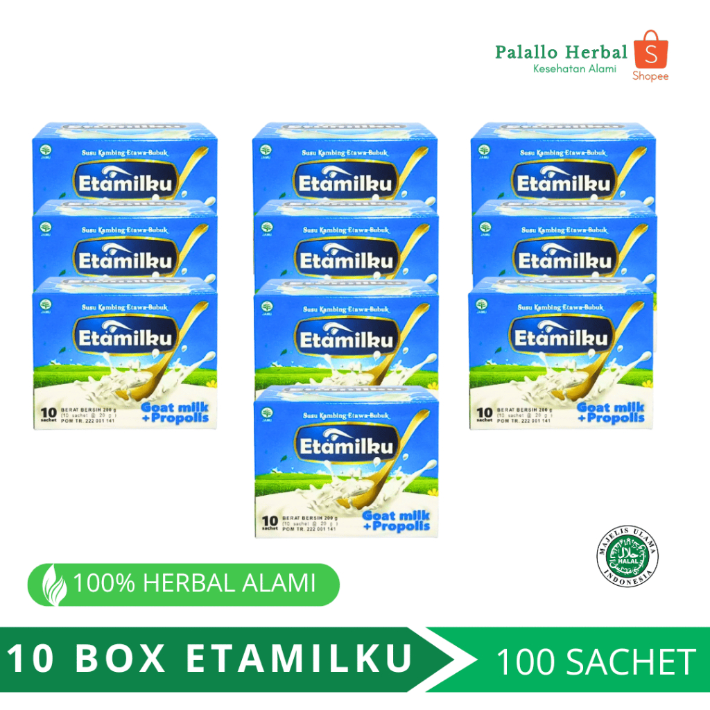 

BPOM PAKET HEMAT 10 BOX ETAMILKU Susu Kambing Etawa Bubuk Plus Propolis