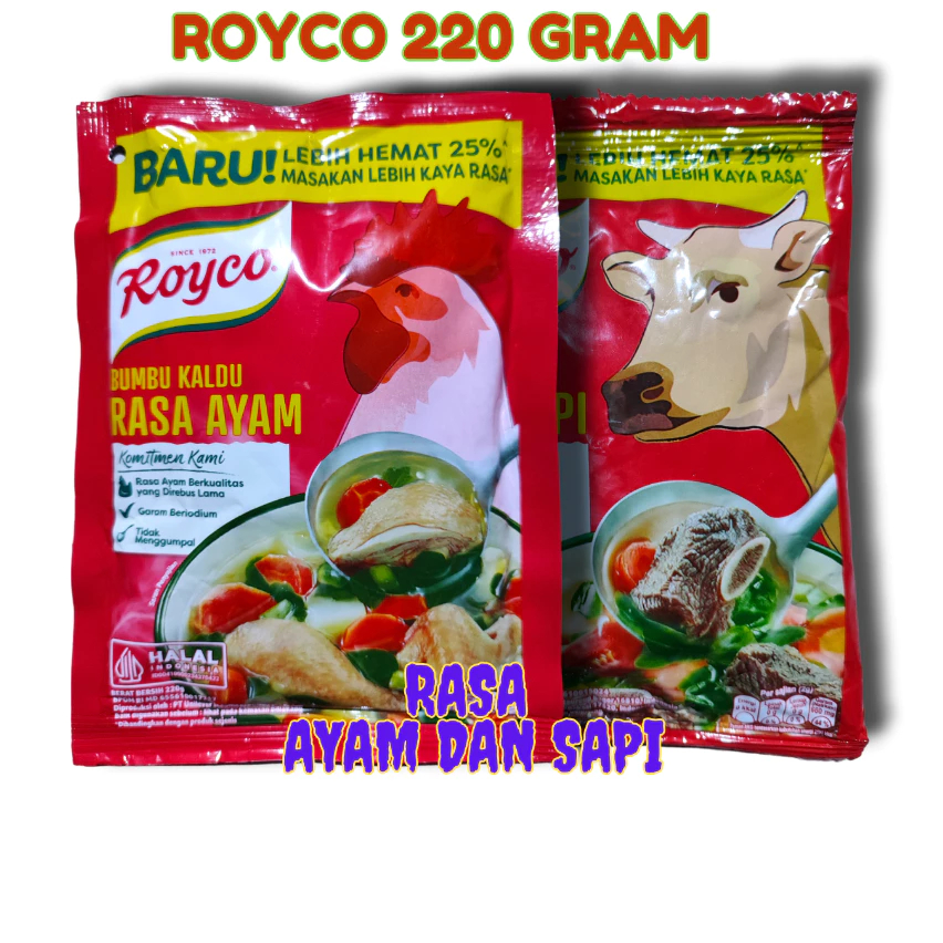 

Royco Bumbu Kaldu Penyedap Rasa Ayam/Sapi 220gr