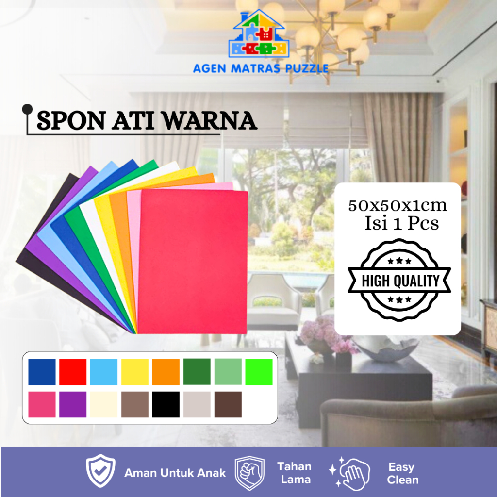 

Busa Ati Warna - Kerajinan - 50x50x1cm - 1 Pcs