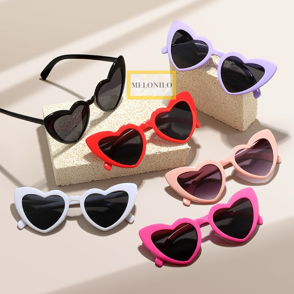 KM01 - Kaca Mata Kacamata Love / Kacamata Anti Matahari / Kacamata Fashion Wanita / Kacamata Retro /