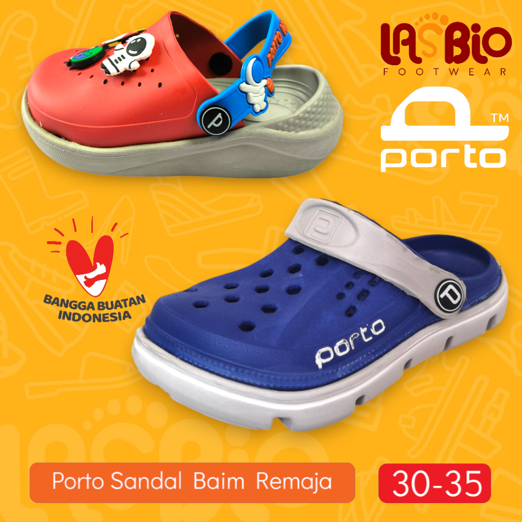 Porto Sepatu Sandal Baim Remaja Tanggung Cowok Cewek Unisex 1006B