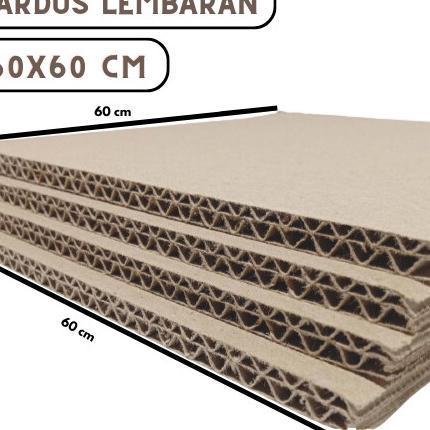 

lembaran kardus cardboard box double wall uk 60x60 cm tebal 6 mm