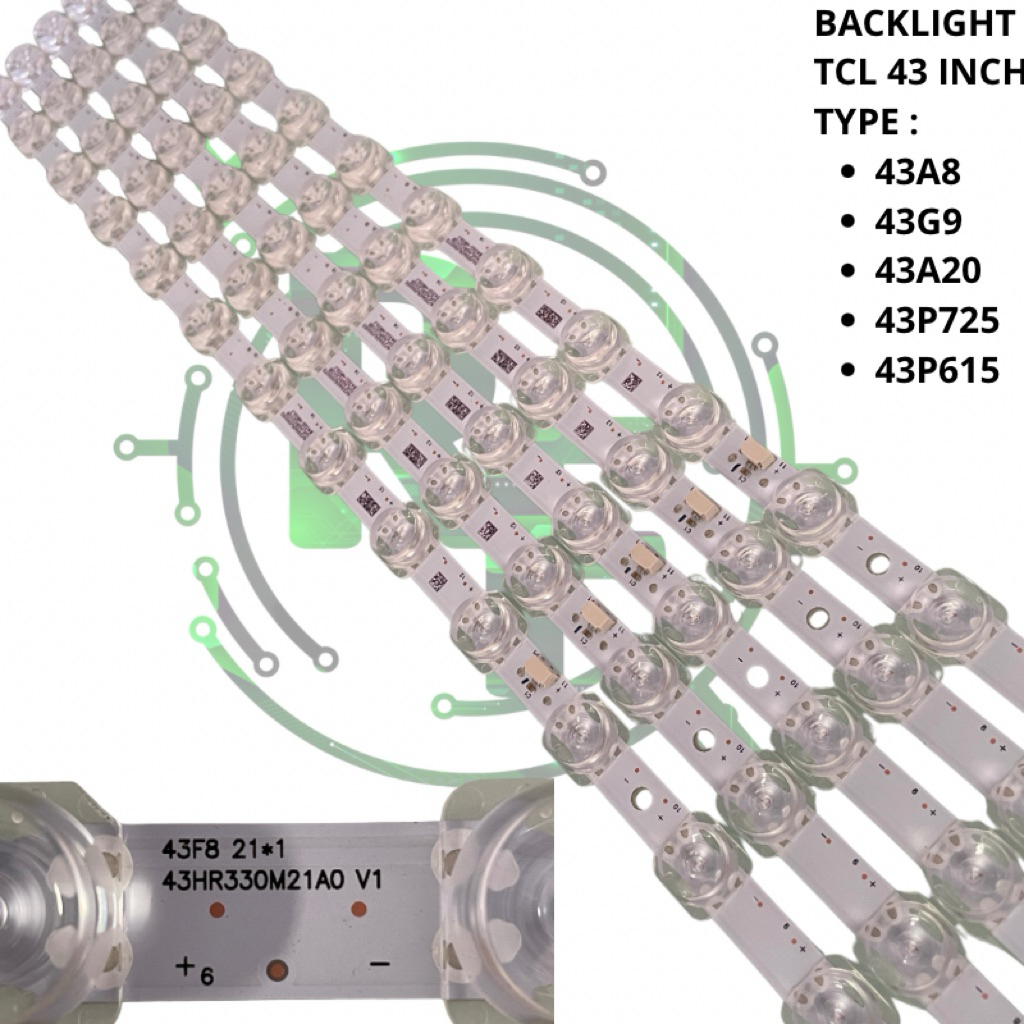 BL BACKLIGHT TV TCL 43 Inch 43A8 43G9 43A20 43P615 43P725 43HR330M21A0 V1