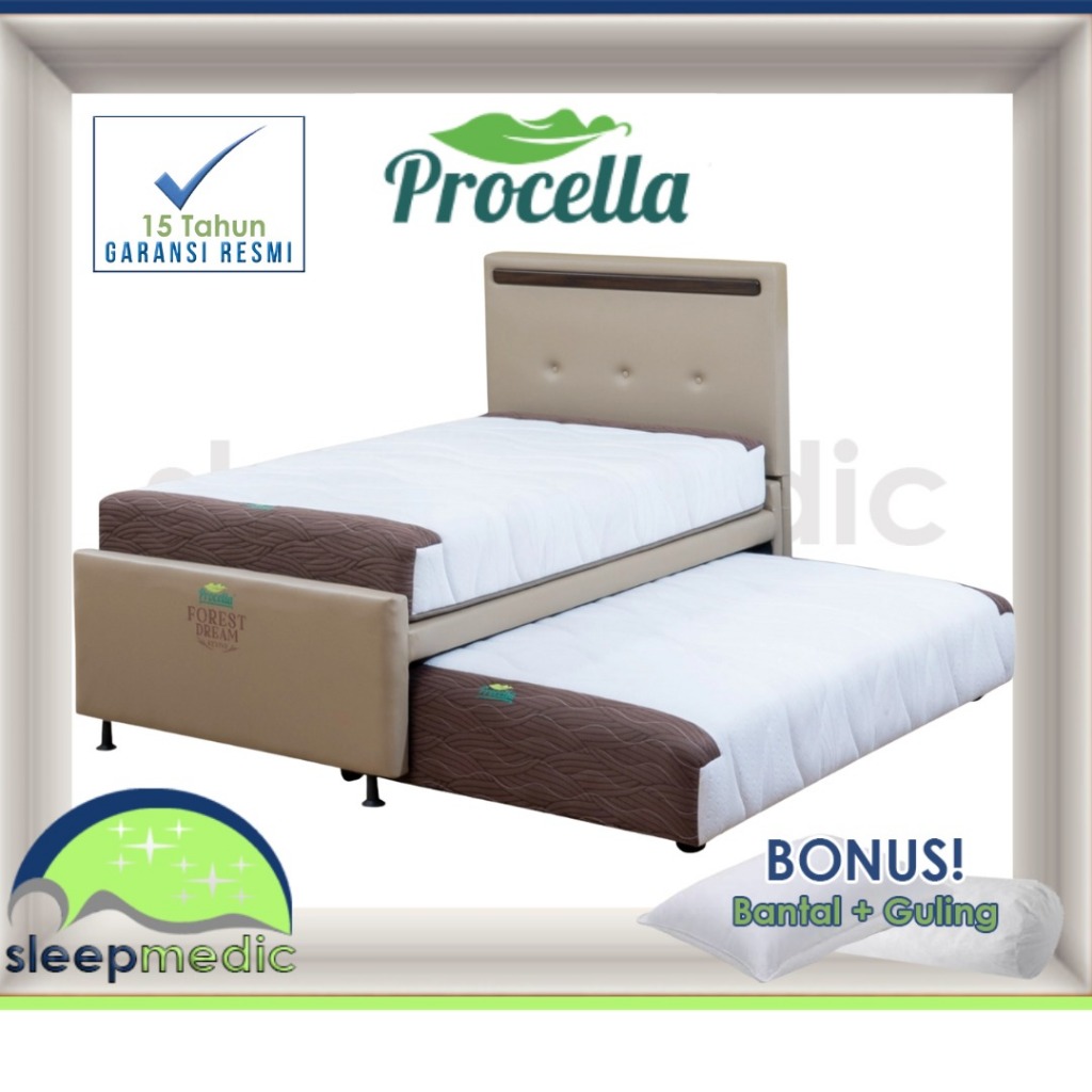 PROCELLA SpringBed Sorong 3 in 1 FOREST DREAM Medium ( FULL SET ) ukuran 100x200 120x200