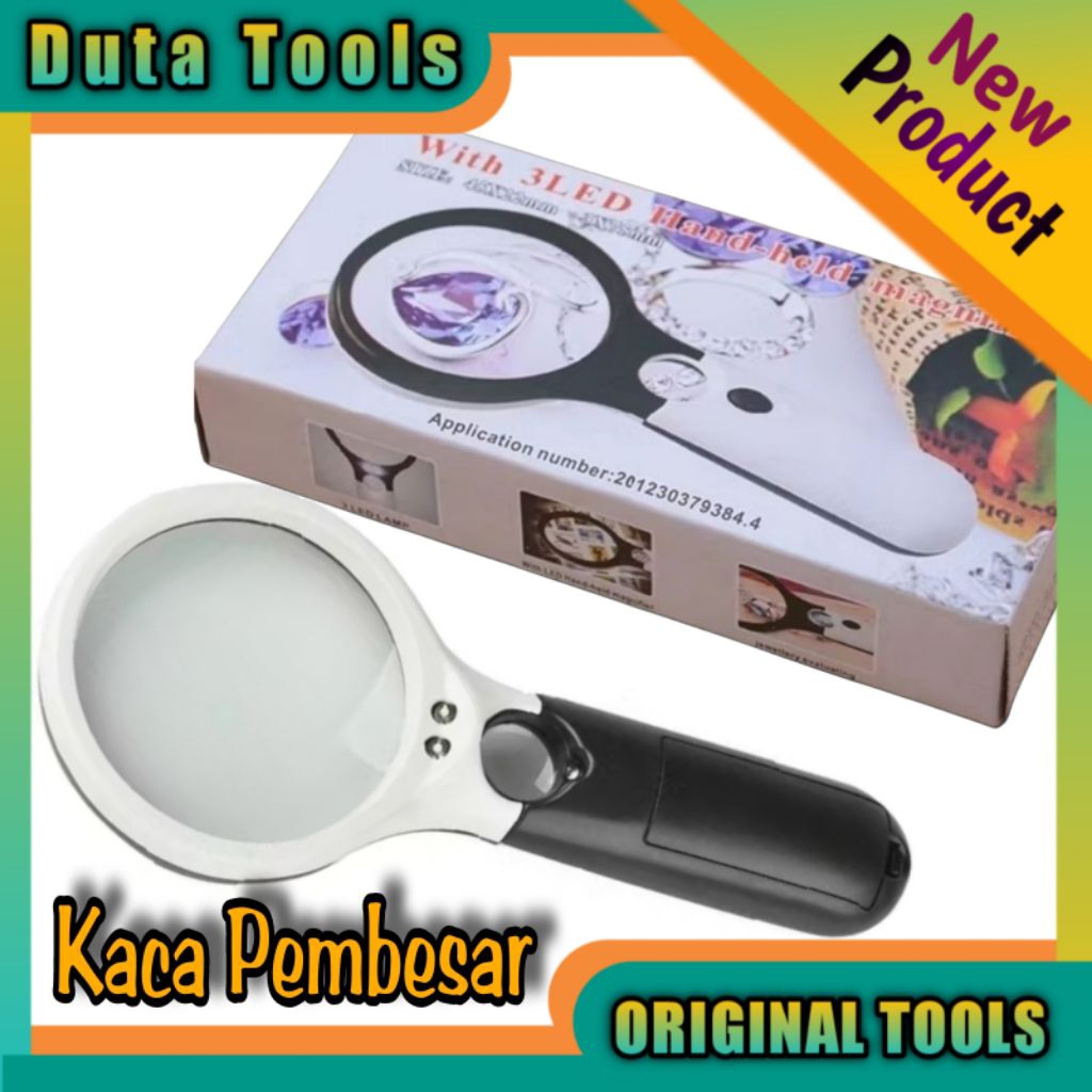 

Kaca Pembesar 2in1 Magnifier Gelas Dengan Lampu 3 LED Loop Magnifying Untuk Membaca dan Perhiasan