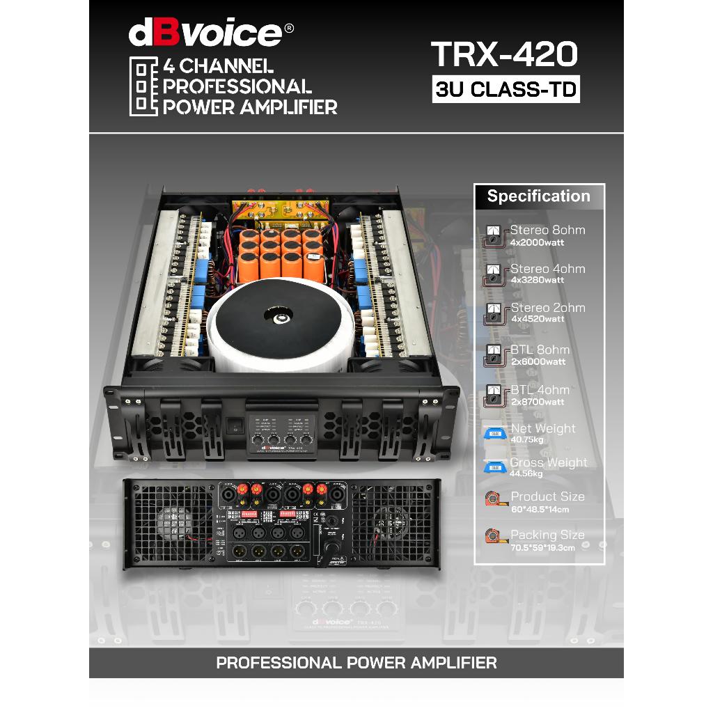 TRX-420 POWER AMPLIFIER CLASS TD DBVOICE ORIGINAL / POWER AMPLIFIER 4 CHANNEL CLASS TD / TRX420 DBVO