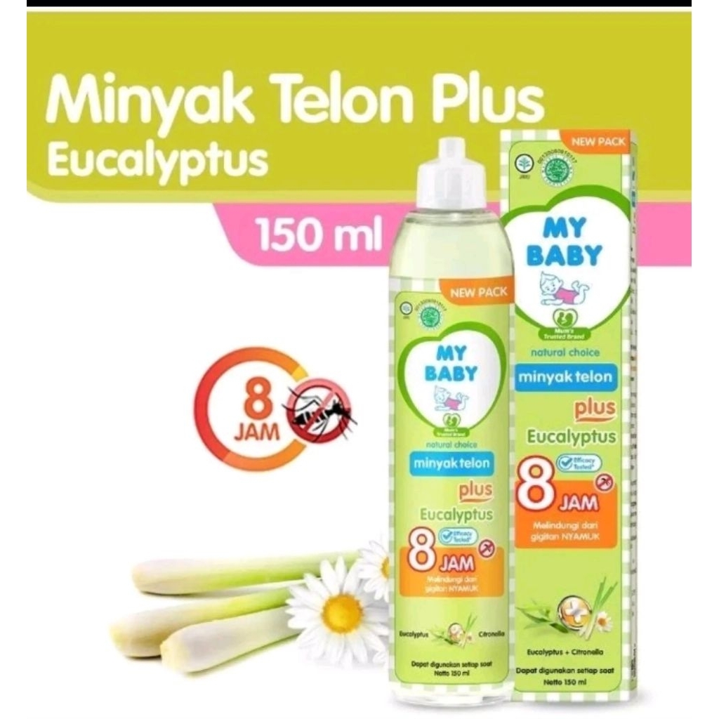 Minyak Telon plus eucalyptus 150ml besar buat perut kembung bayi