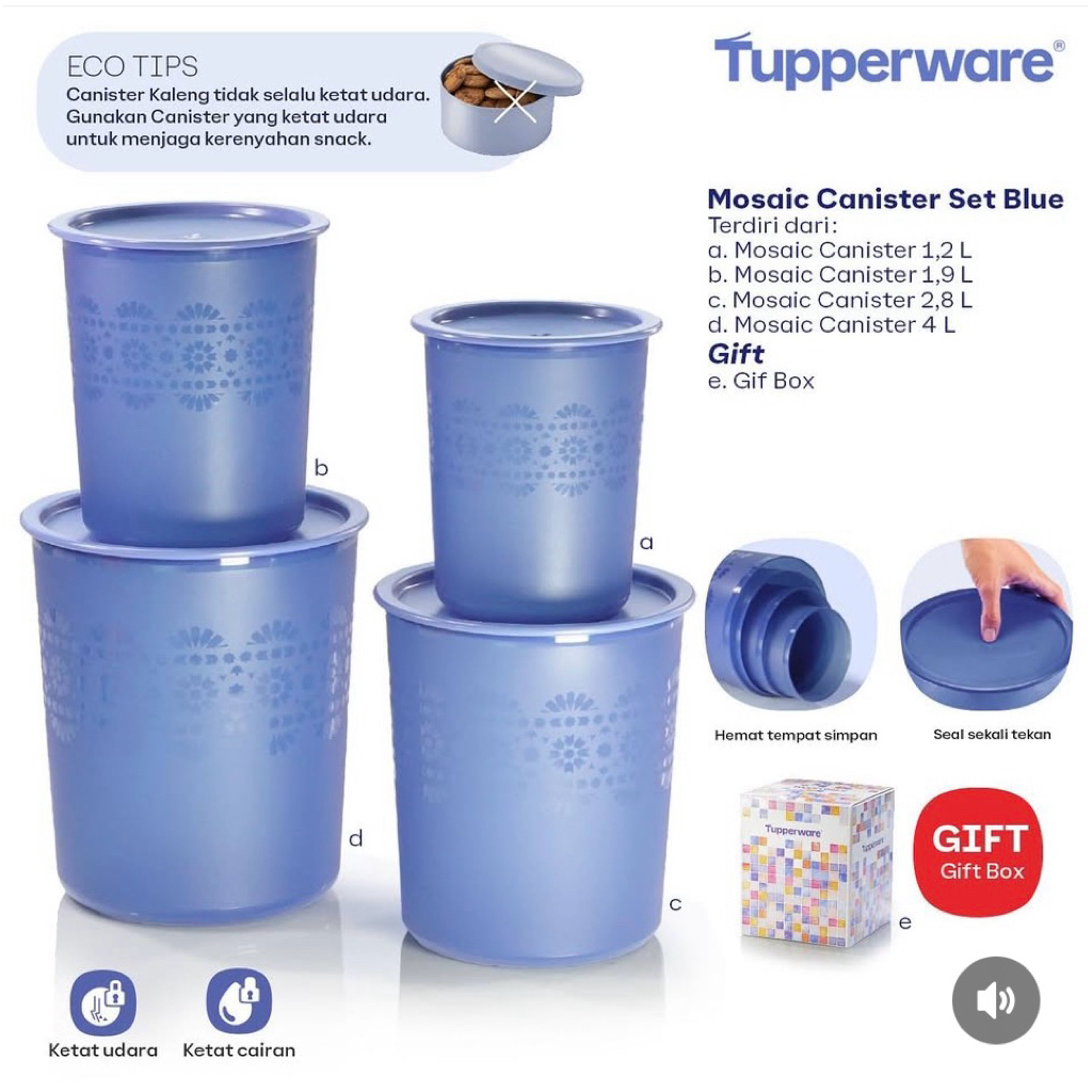 Tutup Mosaic Canister Tupperware