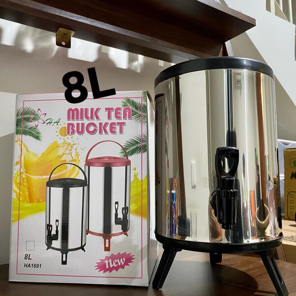 HA MILK TEA BUCKET STAINLESS 8L