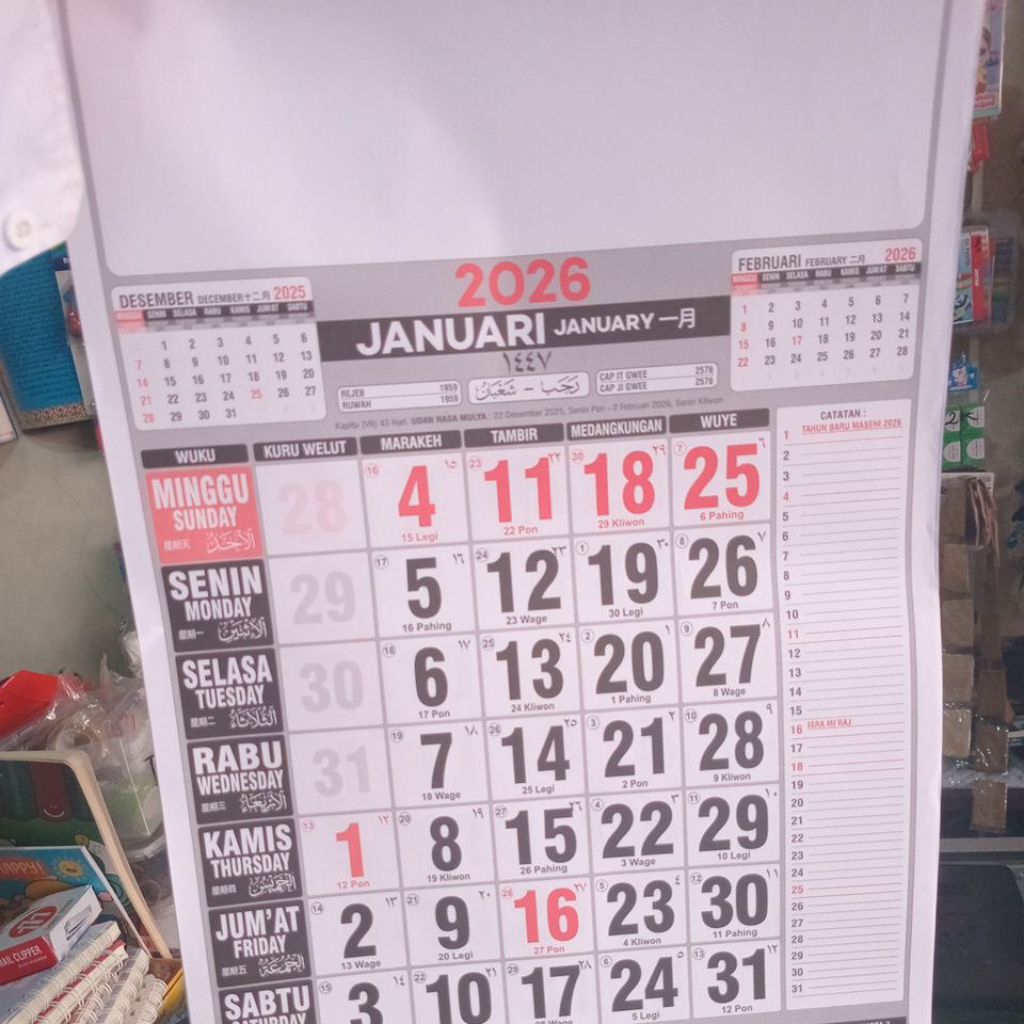 

kalender angka 2026 kalender besar murah meriah