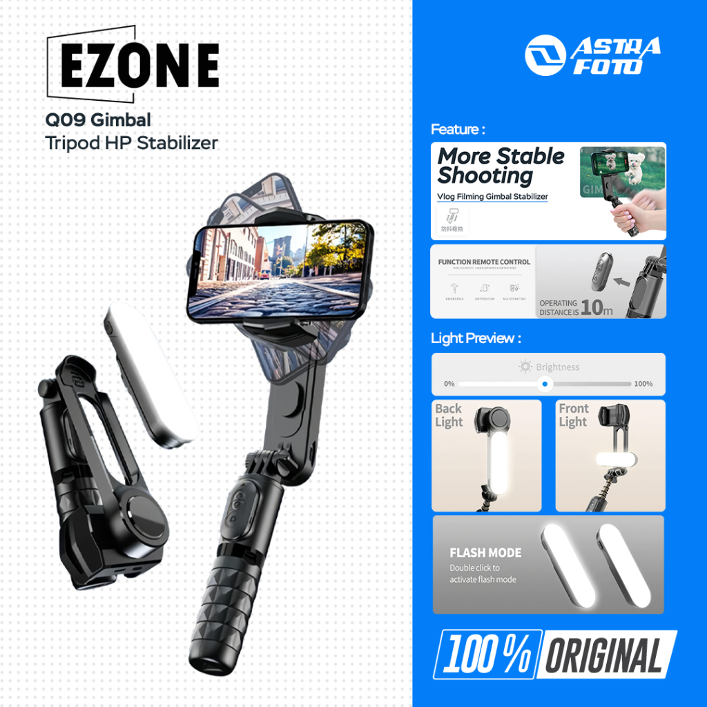 EZONE Q09 Gimbal Tripod HP  StabilizerTongsis Monopod With Remote