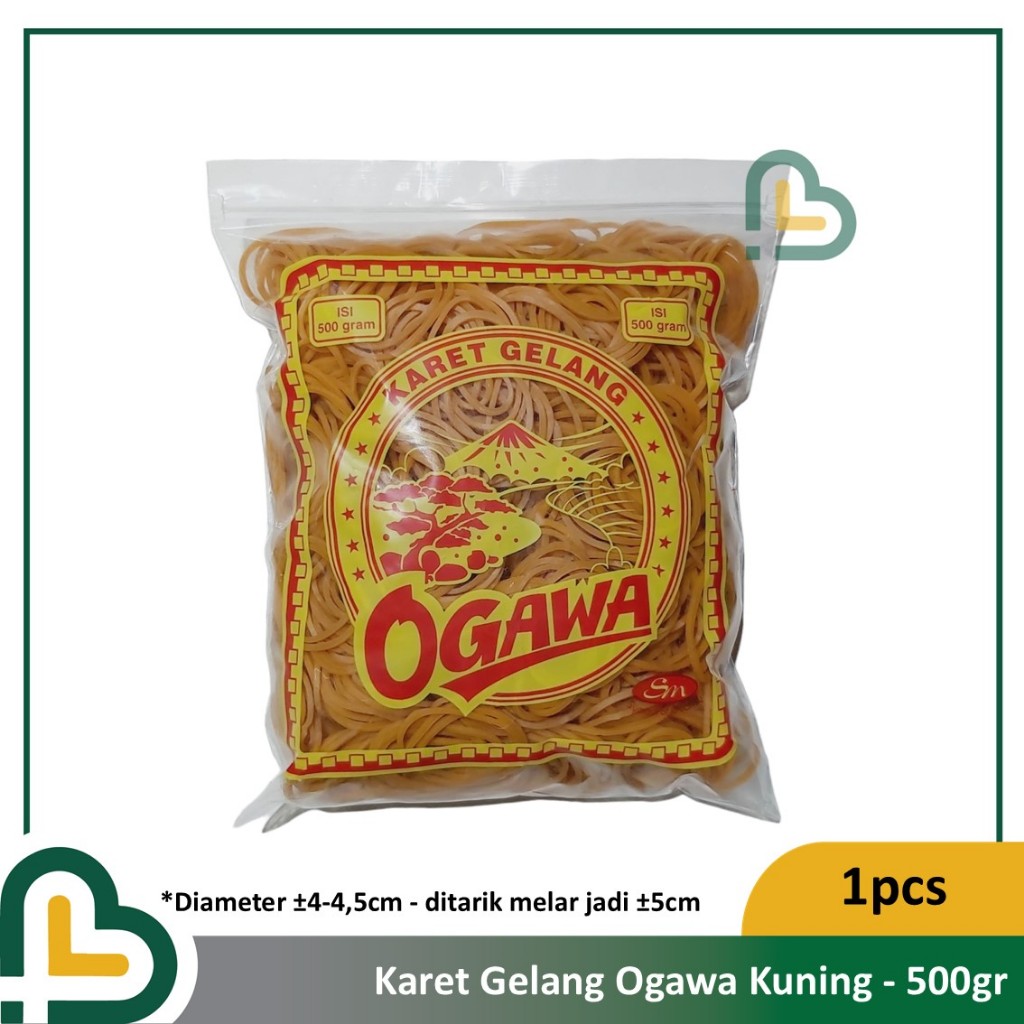 Karet Gelang Kuning Ogawa @500gram ikat duit uang plastik barang dapur