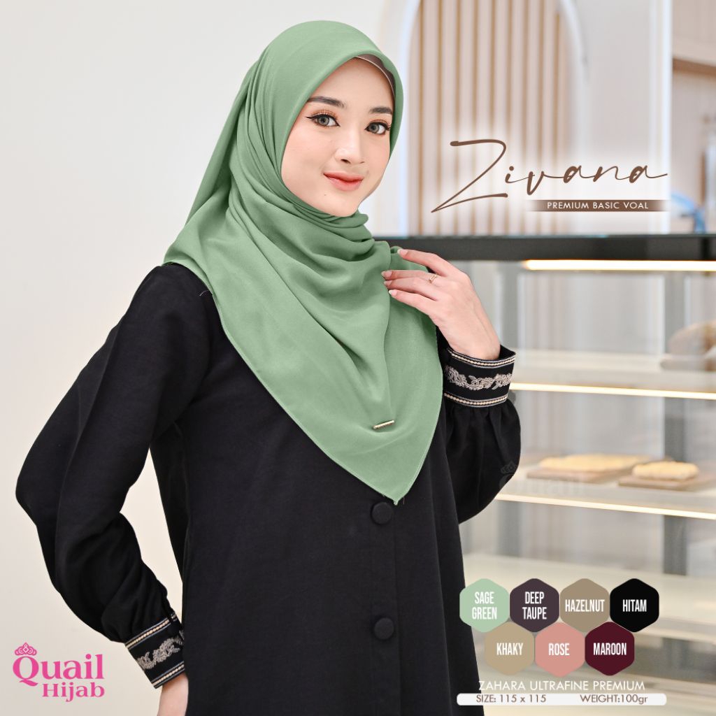 Quail Hijab Segi Empat Premium ZIVANA