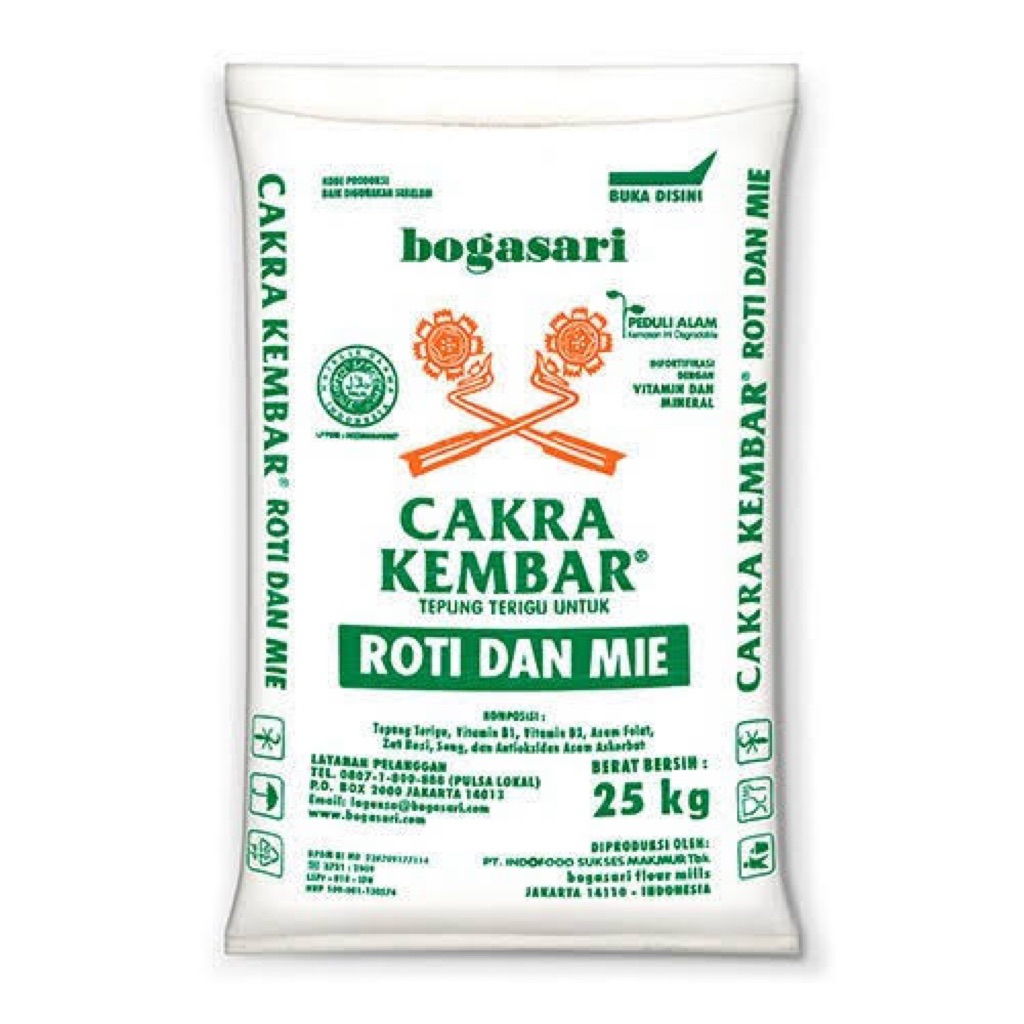

Terigu Cakra Kembar 25kg 1 bal