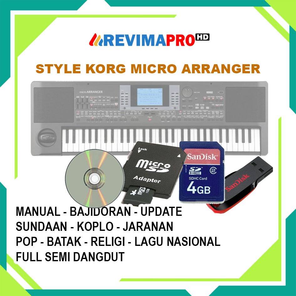 SDCARD Style Song Keyboard Korg Micro Arranger PA50SD Plus Bonus Style Song Lainnya