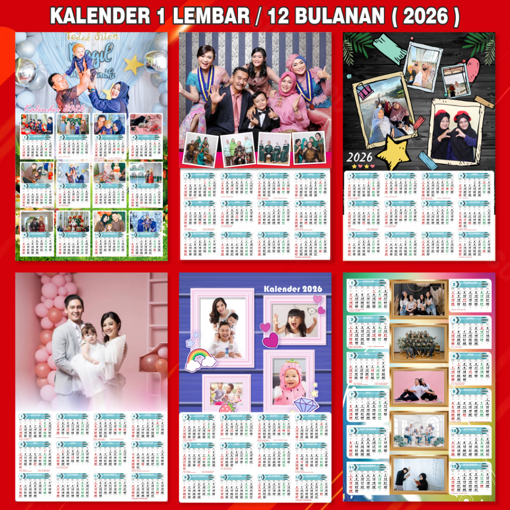 

KALENDER DINDING ISI 1 LEMBAR | KALENDER DINDING 2026 | KALENDER 2026 | KALENDE MURAH | KALENDER FOTO