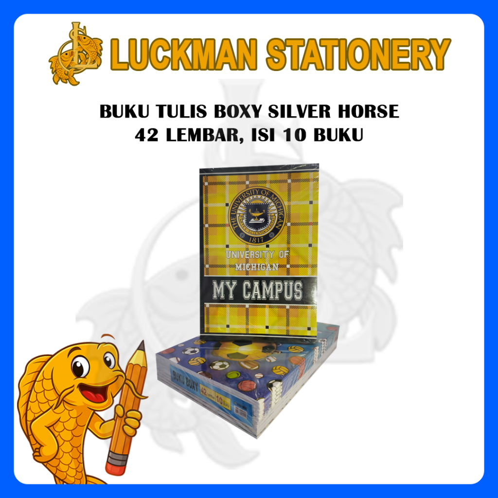

BUKU TULIS SILVERHORSE BOXY 42 LEMBAR 1 PACK ISI 10 BUKU