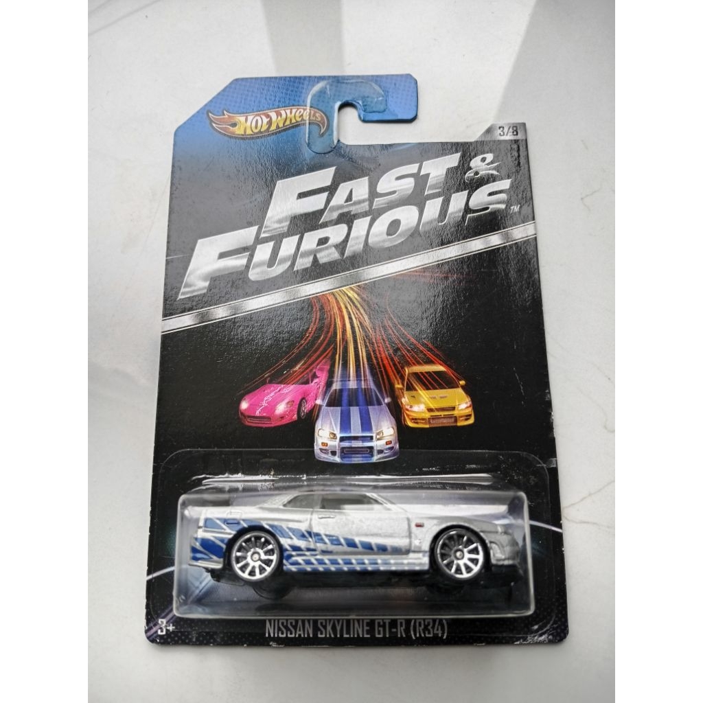 Hot Wheels Fast And Furious 2017 Series Nissan Skyline GT-R (R34) "Black Wing & Card Varian"
