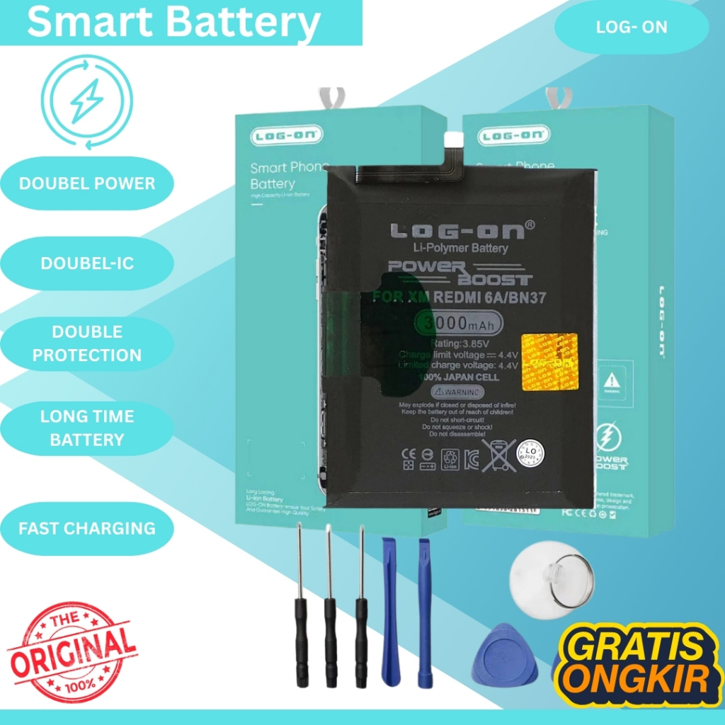 LOG ON BATERAI XIAOMI REDMI 6A BN37 / Batre Xiaomi 6A